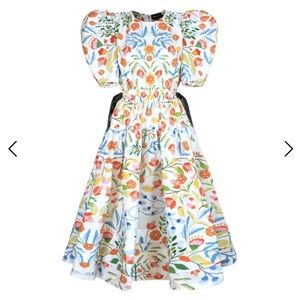 Summer Flower Cotton Midi Dress